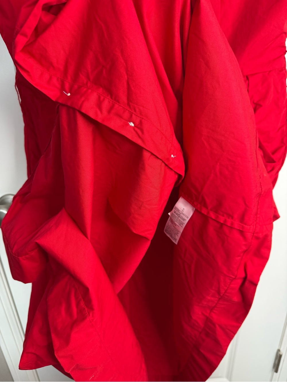 Banana Republic Factory Red Sunset Button Front Tie Waist Dress XL - Picture 4 of 12